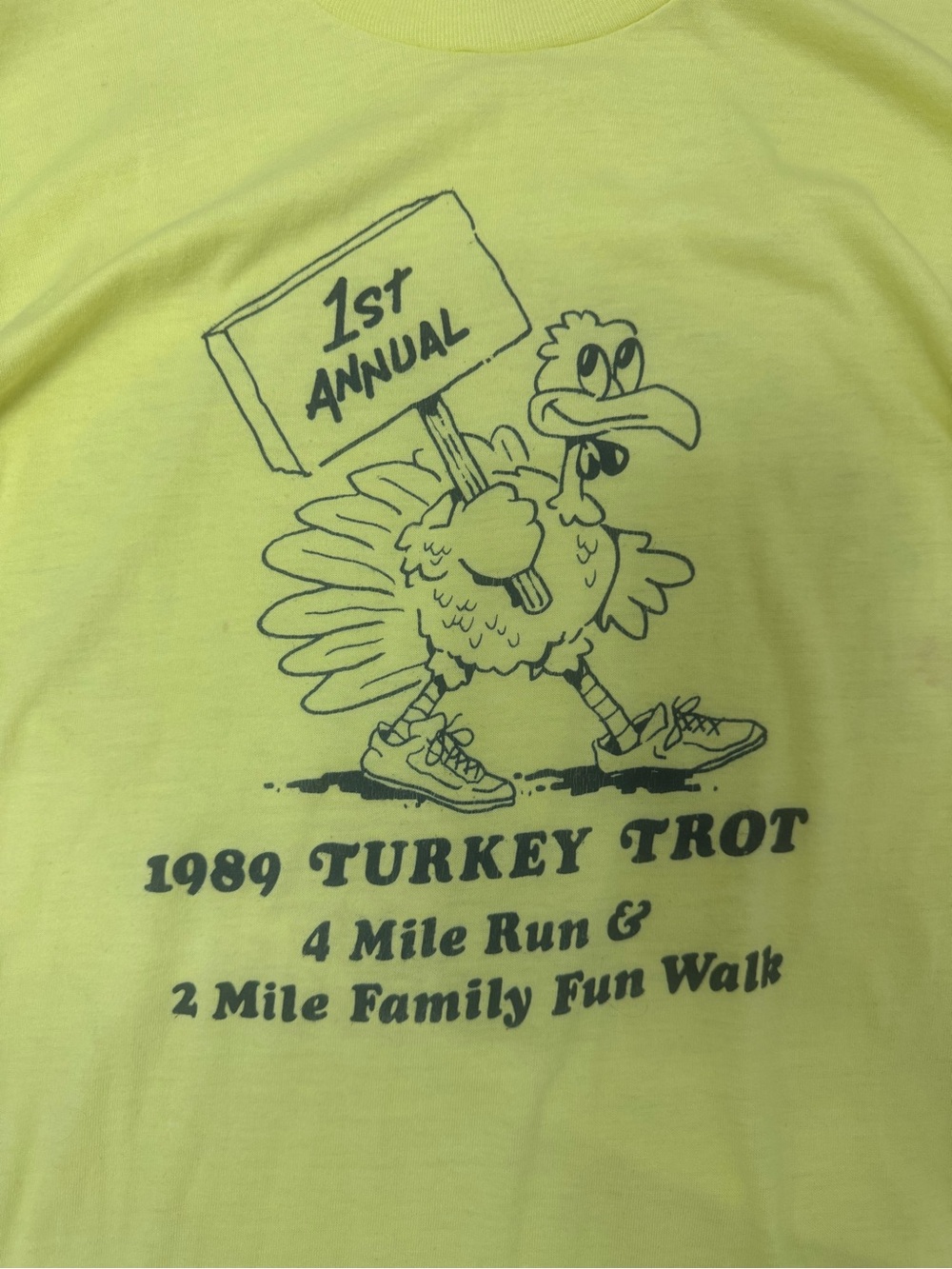 Vintage 1989 Turkey Trot T Shirt L Hilton Head SC Schilling Boathouse Hanes 80s